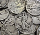 $10 Face Value Walking Liberty Silver Half Dollars (20), FV MIXED DATES roll 50c