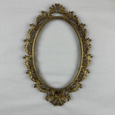 Vtg Florence Rose gold Gilt Rococo oval Frame ornate Acanthus Filigree 8.5” FR