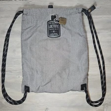 Loctote The Original Flak Sack Gray Drawstring Backpack Bag Loc Tote