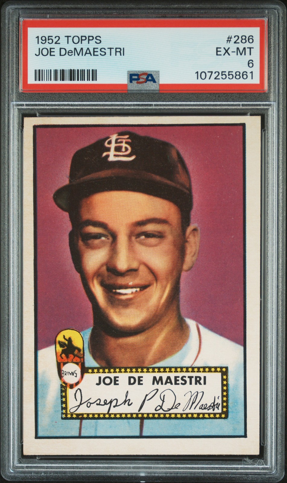 1952 TOPPS #286 JOE DEMAESTRI PSA 6