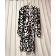 GANNI Leopard Print Knee Length Dress Size 36 FR / 4 US