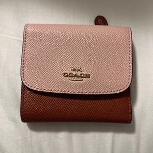 COACH SMALL COLORBLOCK SNAP WALLET~EUC~PINK RED~Zip Coin~7 Card slots~BillHolder