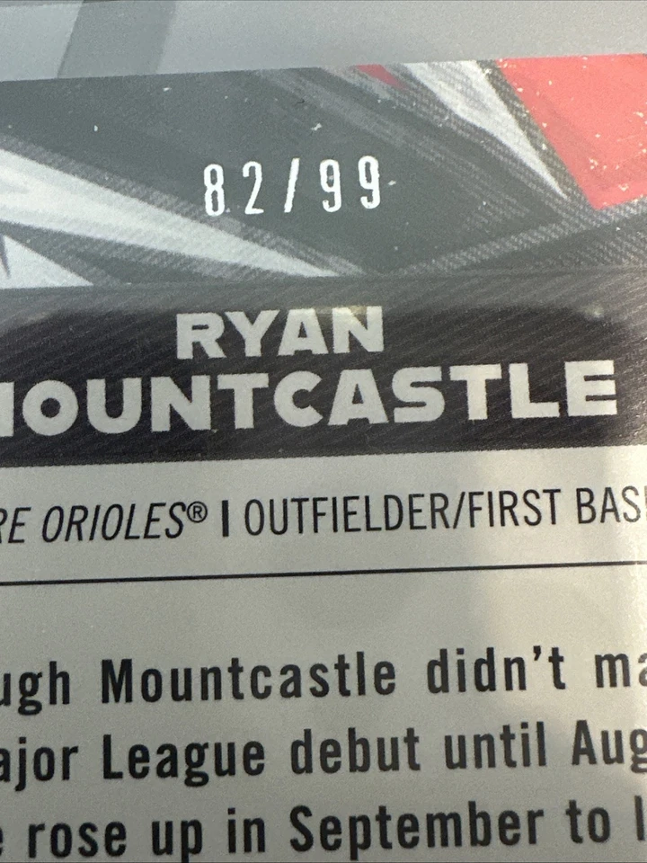 RYAN MOUNTCASTLE 2021 Topps Fire #96 Purple Rookie RC #82/99 Baltimore Orioles - Image 3 of 3