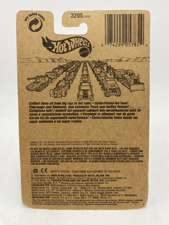 Hot Wheels Renault 5 Turbo Rally (White and Purple) 1990 New in Package - Image 2 of 4