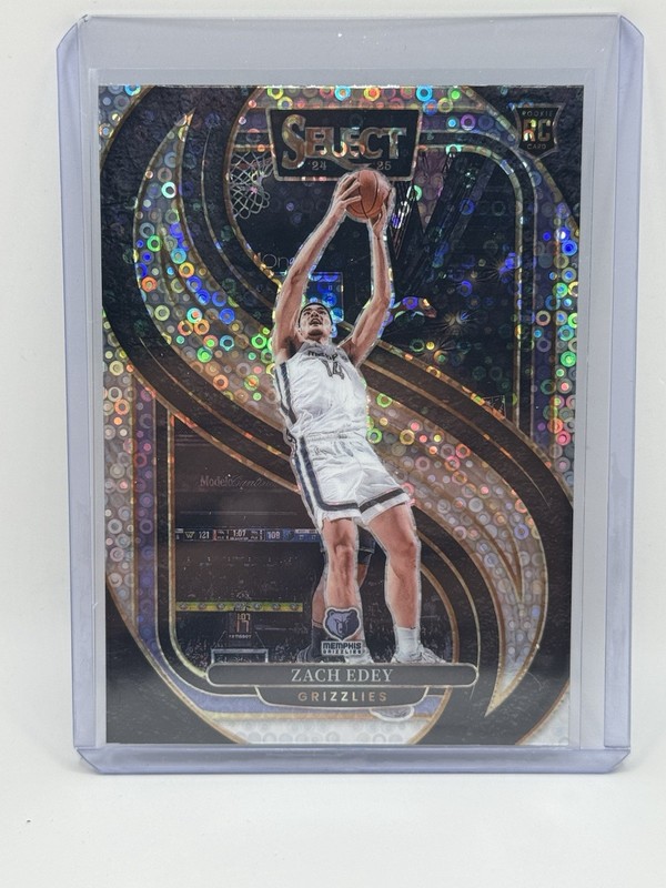 2024-25 Panini Select Zach Edey Disco Prizm RC Premier Level Memphis Grizzlies
