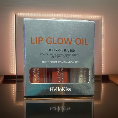 HelloKiss Lip Glow Oil Cherry Oil Inused - Glossy Lip Oil-0.27 oz - Ex: 2029 NEW