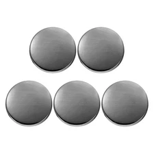 5pcs Metal Round Buttons 23mm Alloy Flat Sewing Buttons, Black
