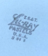 Lu-Ray Platter Plate 13 1/4" Pastels Blue Serving USA Vintage Mid Century