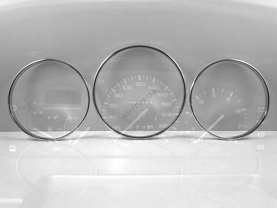 Para Mazda 323 BG 1989-1994 Aluminio Pulido Cuadro Cromo Anillos x3 Foto 2 de 4