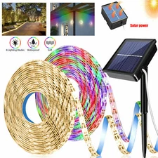 Upgraded Solar LED Strip Flexible Lights 8 Lights Mode Waterproof Outdoor Decor