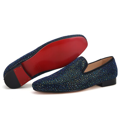 Ferucci Men’s Formal Footwear Blue Crystal Encrusted Hard Bottom Dress Shoes Ferucci | Shoes | Ferucci Mens Formal Footwear Blue Crystal  main image 4