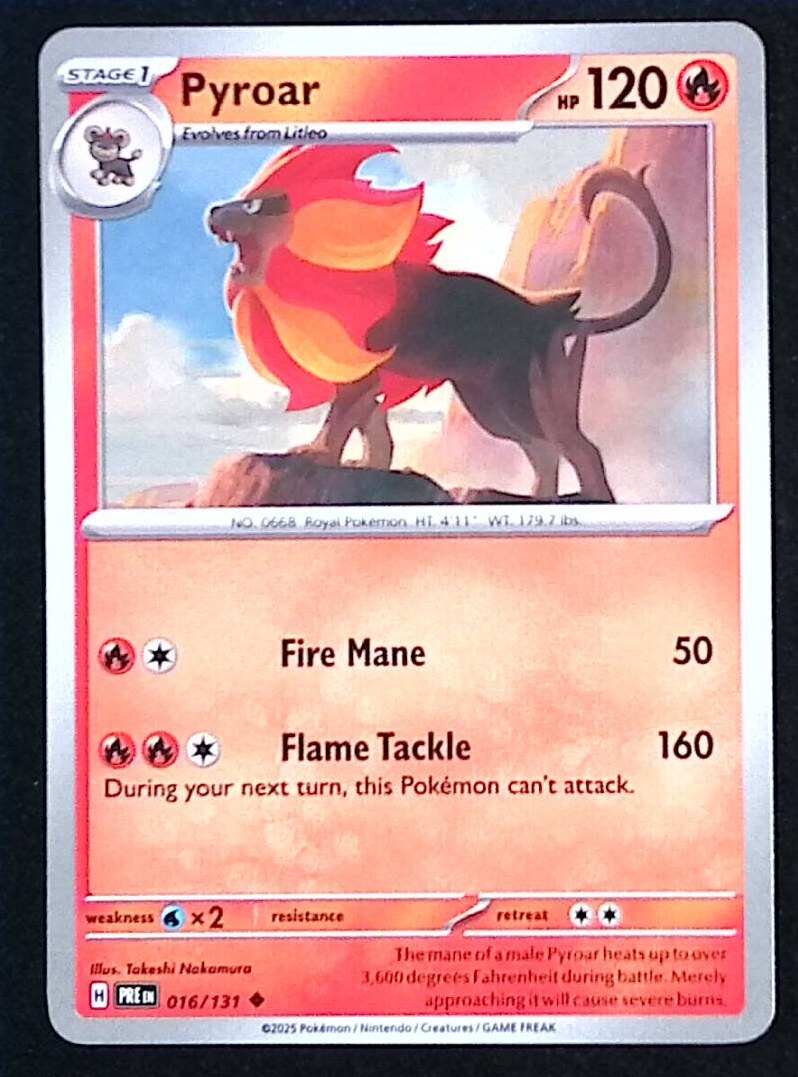 Pyroar 16/131 - Pokemon Prismatic Evolutions - NM