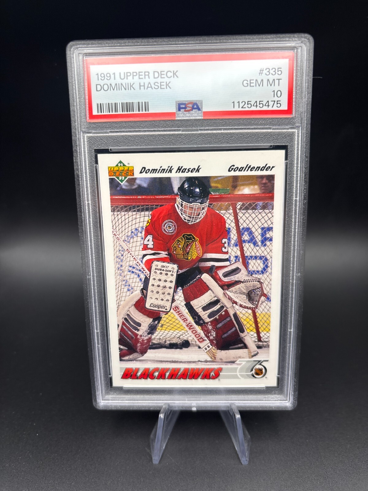 1991-92 Upper Deck #335 Dominik Hasek Rookie PSA 10 GEM-MINT Blackhawks RC