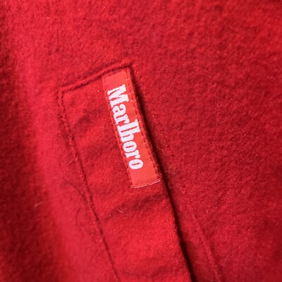 VTG MARLBORO Reversible Wool Blend Jacket Red/Black SZ M- Full Zip