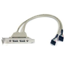 StarTech USBPLATELP 2 Port USB A Female Low Profile Slot Plate Adapter