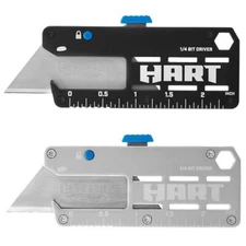HART 2-PACK | 4-in-1 UTILITY KNIFE Pocket Tool BOTTLE OPENER SAE & METRIC SCALE