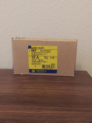 Square D QOB115AFI 1 pole 15 amp ARC FAULT Arc-D-tect BOLT-ON Circuit Breaker