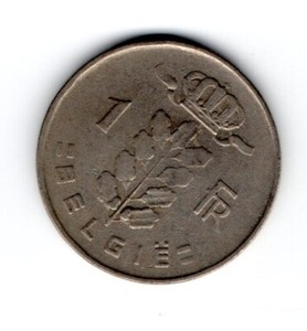 Belgium 1951, Belgie (Dutch) Head of Ceres & Cornucopia, 1 Franc