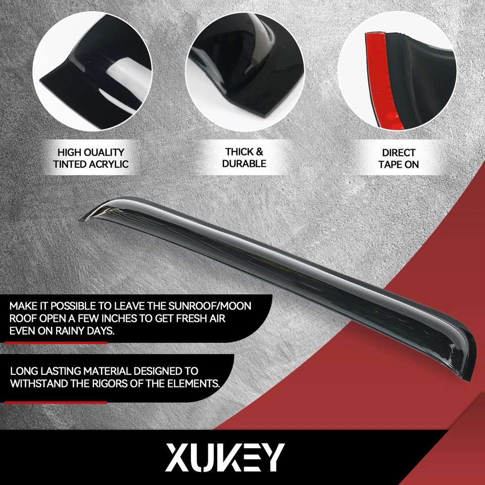 Fits 42.5 inch Shatterproof Sunroof Wind Deflector Tinted Sun and Moonroof Visor Foto 4 de 4