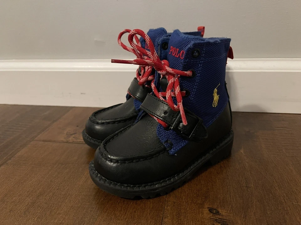 Botas Polo Ralph Lauren mx01-0818-Leon Ranger Hi II Azul Negro - Jóvenes Niños 7 Foto 3 de 4