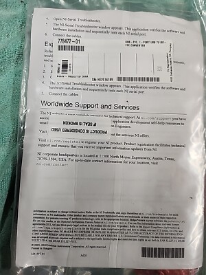 NATIONAL INSTRUMENTS 778472-01 / 77847201 (BRAND NEW)