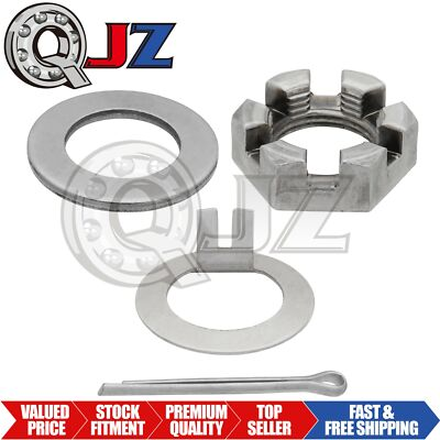#ad #ad 1 Set Trailer Axle Bearing Castle Spindle Nut Shaft and Tang Washer Cotter Pin $26.50