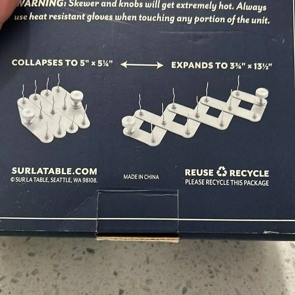 Sur La Table Stainless Steel Collapsible Accordian Skewer For The Grill - Image 4 of 4
