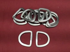 Leather Hardware - LOT Of 12 Flat STAINLESS STEEL D Rings - 2"