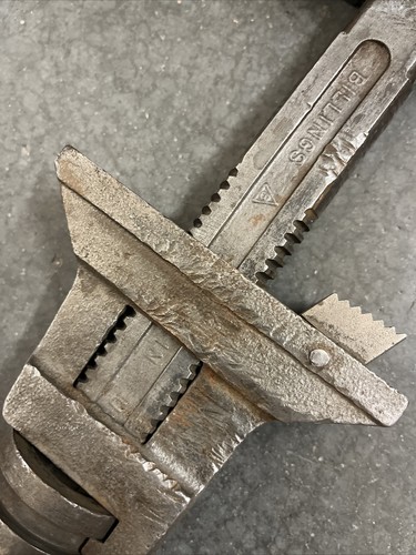 Vintage Bemis & Call 15” Adjustable Monkey Wrench Double Jaw NPR - Picture 6 of 16