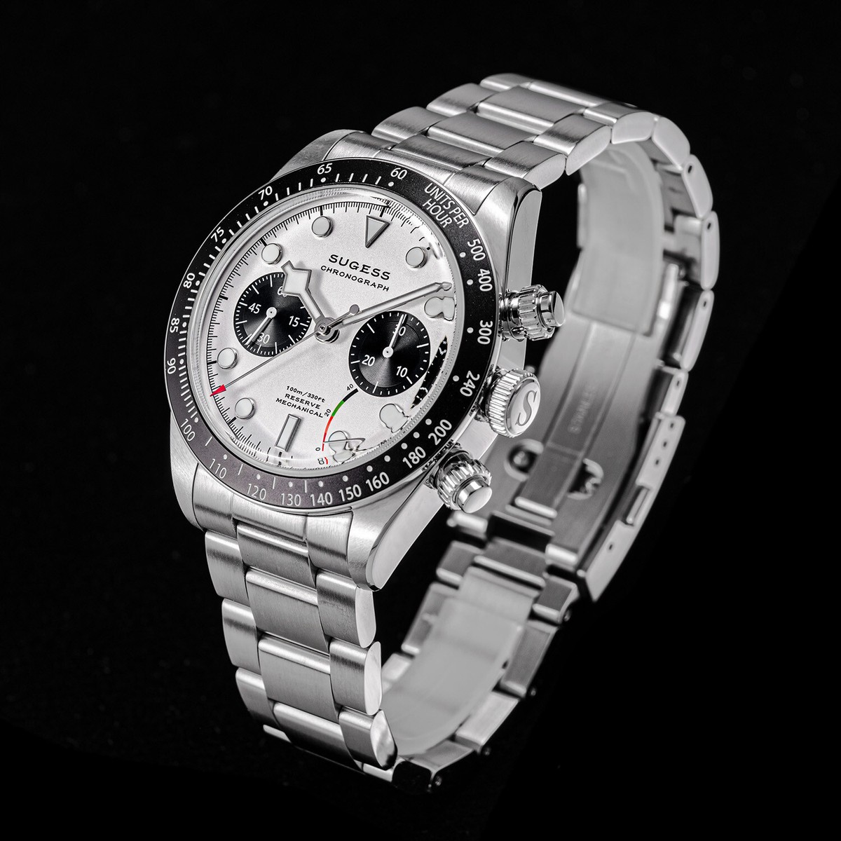 Sugess S457.W Power Reseve ST1907 BB Chrono Mechanical Mens Watch
