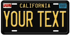California Vintage Look Custom Your Text Date Personalized License Plate Tag 