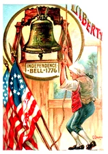 Old Painting USA America Liberty Bell Fridge on Metal Wrap Magnet 2.5" x 3.5"