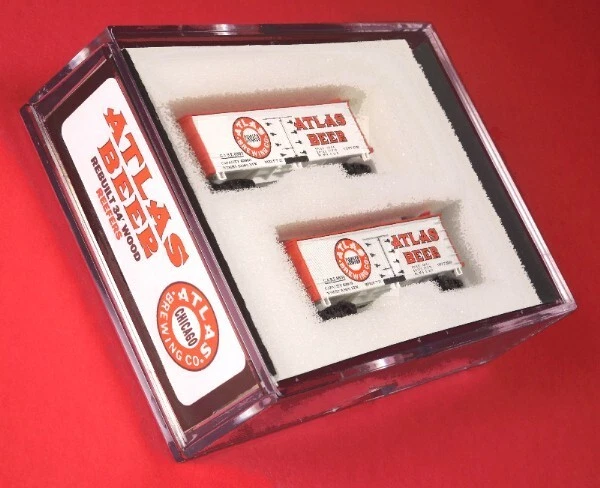 Z Scale ATLAS BEER Wood 34' Rebuilt Reefers ~ FTB9403 Set #1 ~ NIB - Image 2 of 4