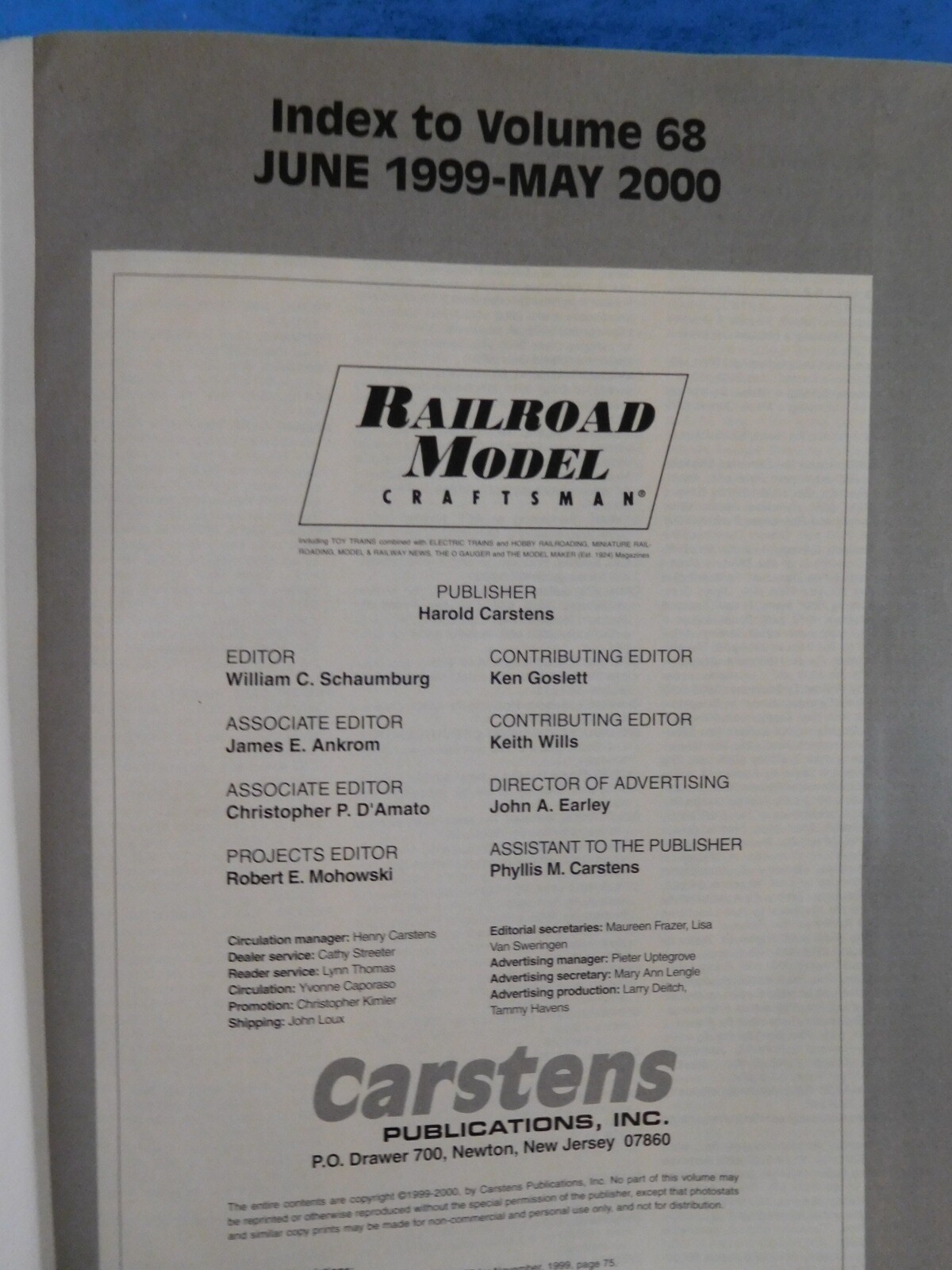 Railroad Model Craftsman Magazine Bound Volume 68 June 1999 - May 2000 - Picture 4 of 9