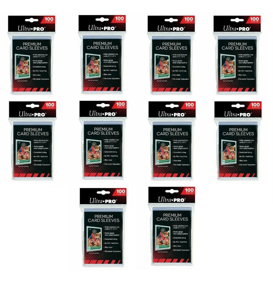 10 paquetes de 100 fundas blandas protectoras transparentes Ultra PRO Platinum Premium para tarjetas