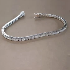 Women's Day Special 6Ct Round Lab Grown Diamond Tennis Bracelet In 925 Silver