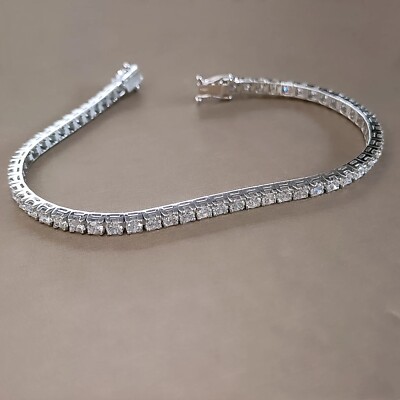 Women's Day Special 5Ct Round Lab Grown Diamond Tennis Bracelet In 925 Silver
