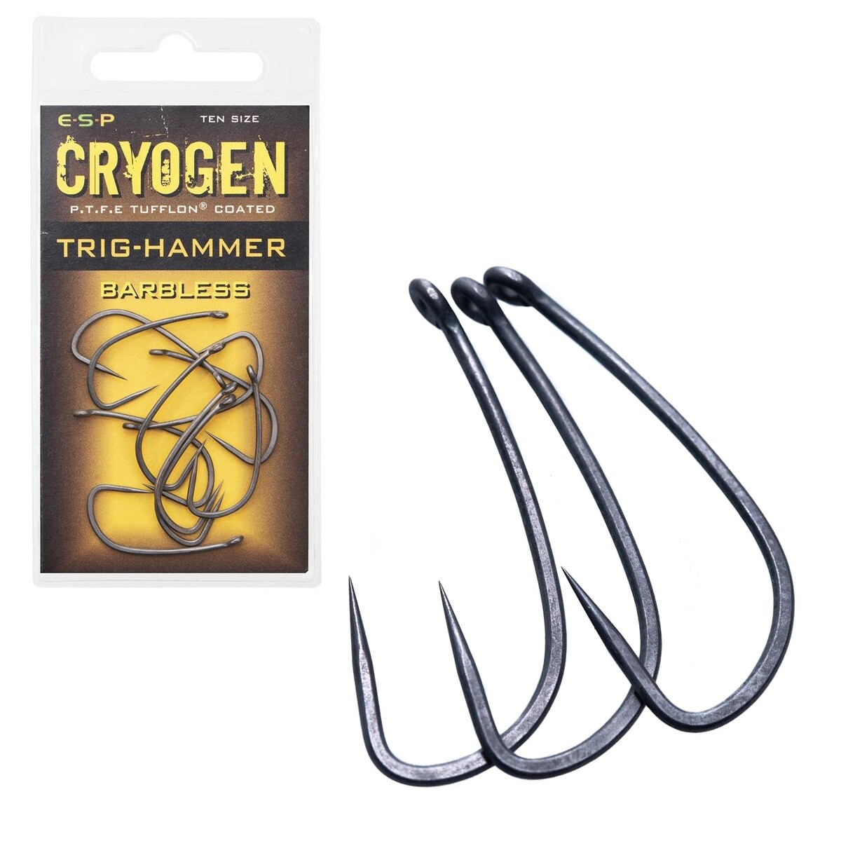 ESP Trig-Hammer Hooks Size 5 Barbless Cryogen Long Shank Hook Carp Fishing x 10
