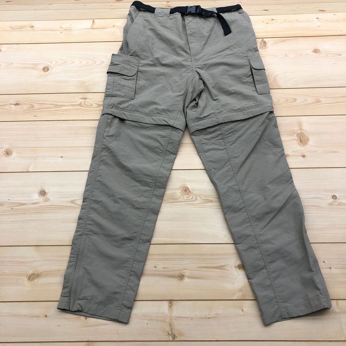 Magellan Beige Flat Front Cargo Detachable Water Resistant Pants Adult Size M
