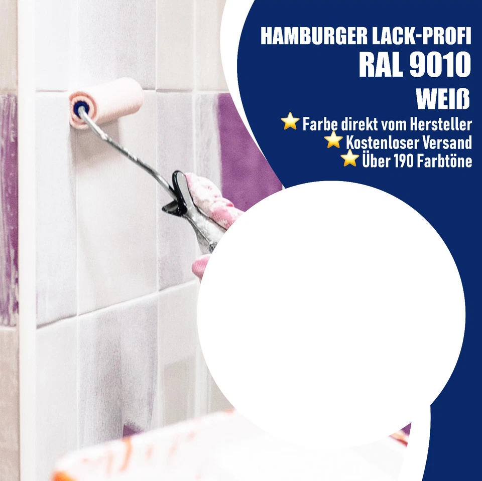 2K tile paint MATT white RAL 9010 tile color SET top coat for bathroom & floor HLP - Image 2 of 4