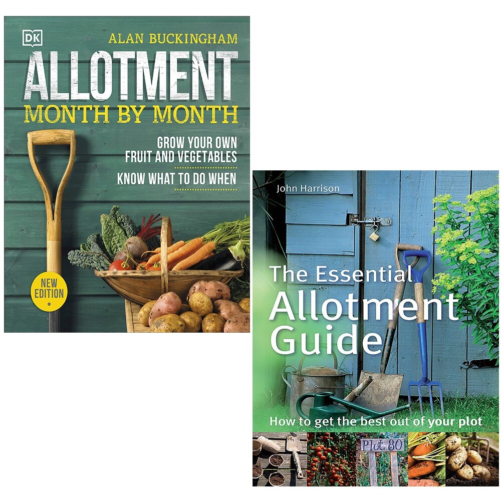 Allotment Month by Month, Essential Allotment Guide John Harrison 2 Books Set