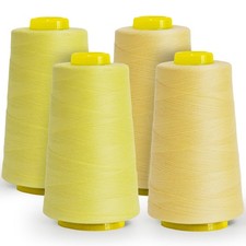 All-Purpose Polyester Sewing Thread 4-Pack Yellow Cones 12000 Yards Total
