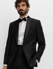 Marks & Spencer Mens Single breasted Embroidered Suit jacket in Black - M&S
