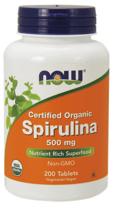 NOW FOODS Spirulina Certified Organic (Bio-Spirulina) 500mg - 200 vegane Tablett