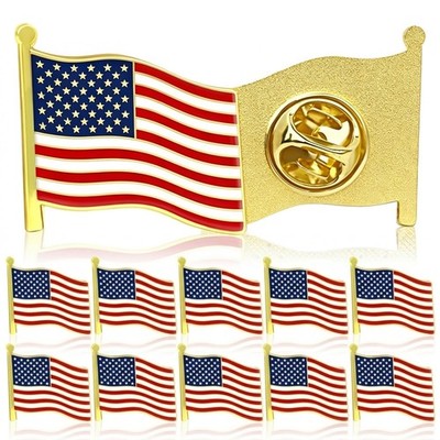 AhfuLife American Flag Pins for 250 Years Anniversary, 15 Pcs Metal USA Wavin...