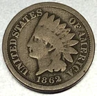 1862 Indian Head Cent Penny - Very Good Condition - 2187