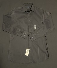 Mens Arrow Dress Shirt Regular Fit Stretch Deep Black Size 14-14 1/2 32/33 S