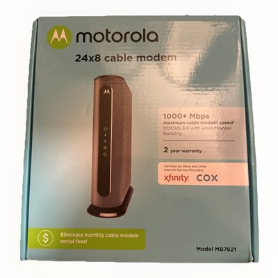 Motorola MB7621 Cable Modem 24x8 DOCSIS 3.0 Xfinity Cox Spectrum 900 Mbps