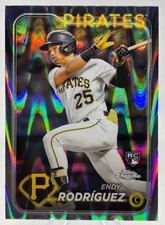 Endy Rodriguez - 2024 Topps Chrome #295 RayWave Refractor (RC) Pirates