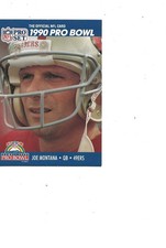 1990 PRO SET PRO BOWL HALL OF FAME QB JOE MONTANA